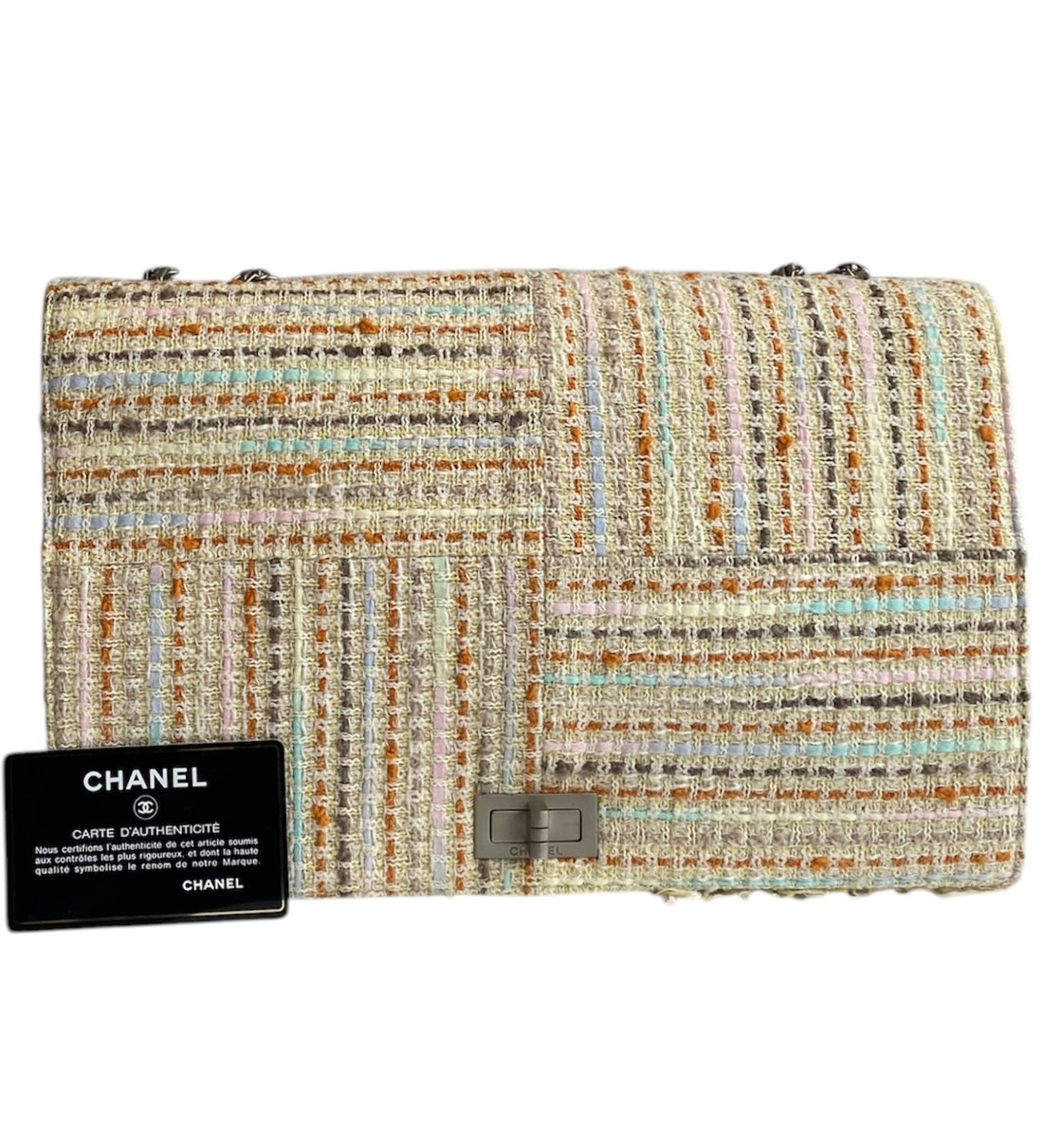 Chanel Vintage Multicolour Tweed Re-issue 2.55