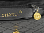 Chanel Black Vintage 1991 Quilted CC Turn Lock Flap Shoulder Bag