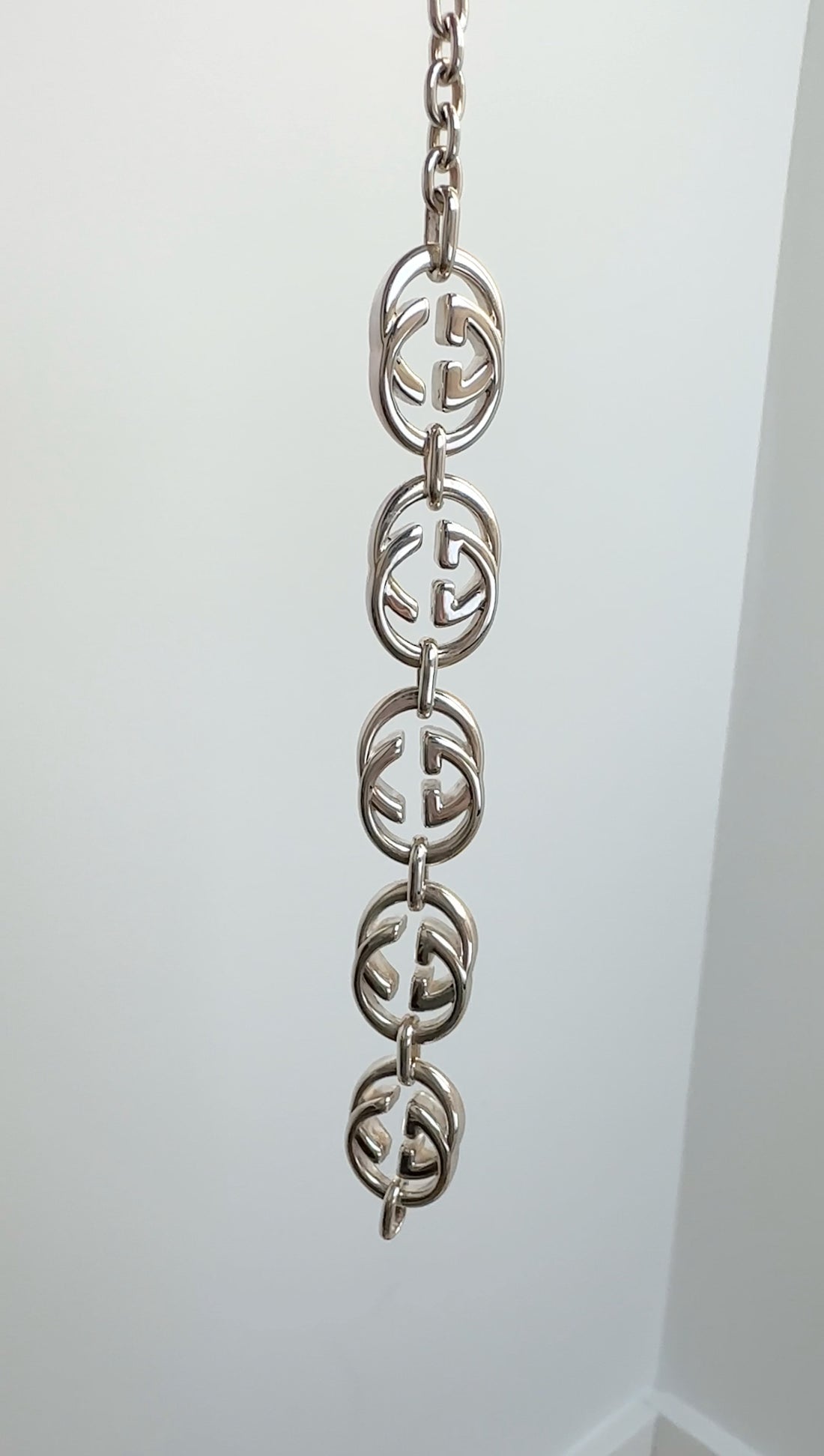 Gucci Sterling Silver GG Link Britt Bracelet - 17