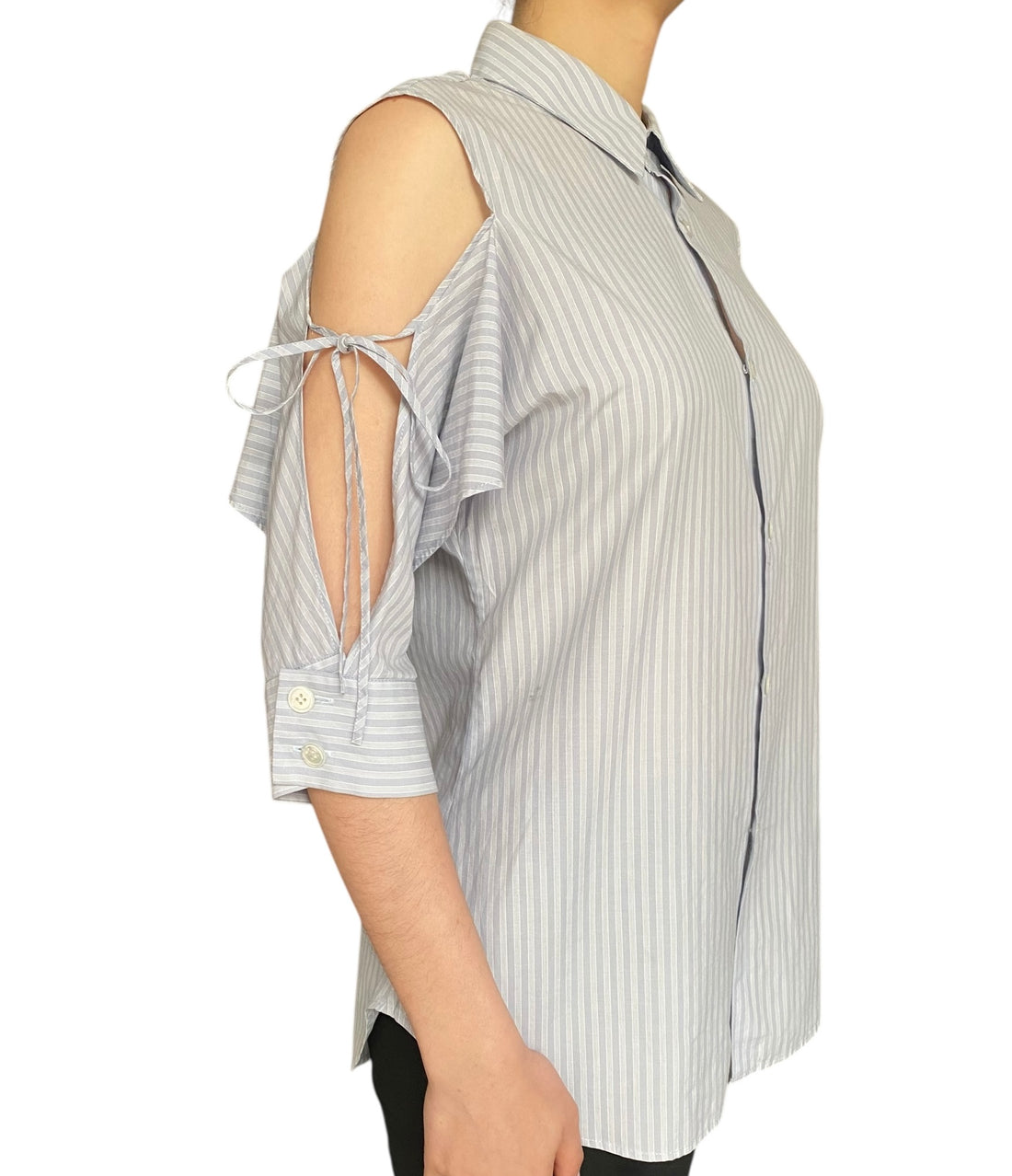Yohji Yamamoto Striped Cutout Shirt - JP 1 / S-M / US 6