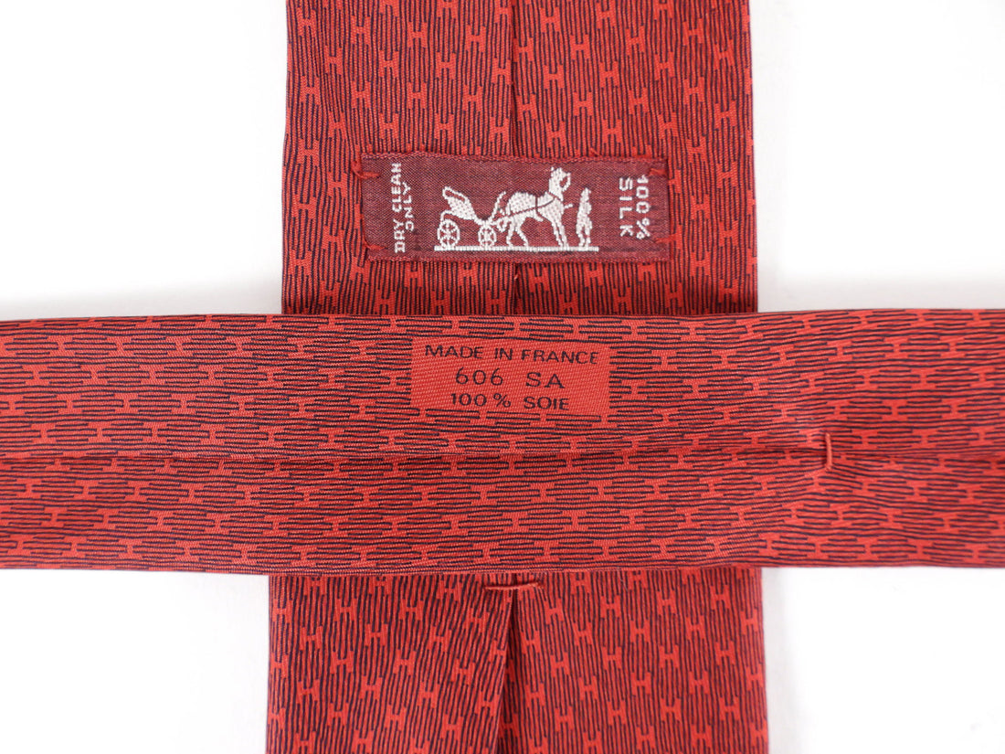 Hermes Vintage Silk Twill Pattern Tie