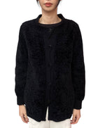 M Missoni Black Shearling Cardigan - 40 / US 6