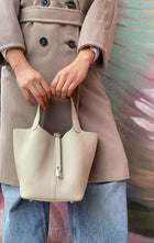 Hermes Picotin Lock 22 Bag in Clemence Beton Leather PHW