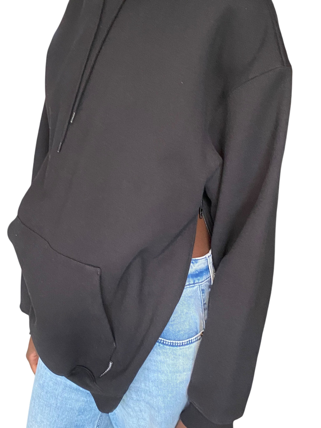 Balenciaga Black Zip Sleeve Hoodie - XS