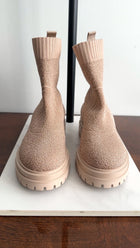 Gianvito Rossi Nude Stretch Sock Ankle Boots - 37