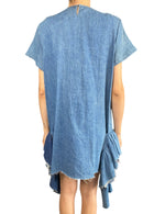 Junya Watanabe Blue Oversized Ruffle Tulle Denim Dress - XS