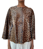 Giorgio Armani Brown Leopard Print Cowhide Jacket - 42 / US 6