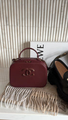 Chanel Paris-Rome Coco Curve Burgundy Leather Vanity Case Bag