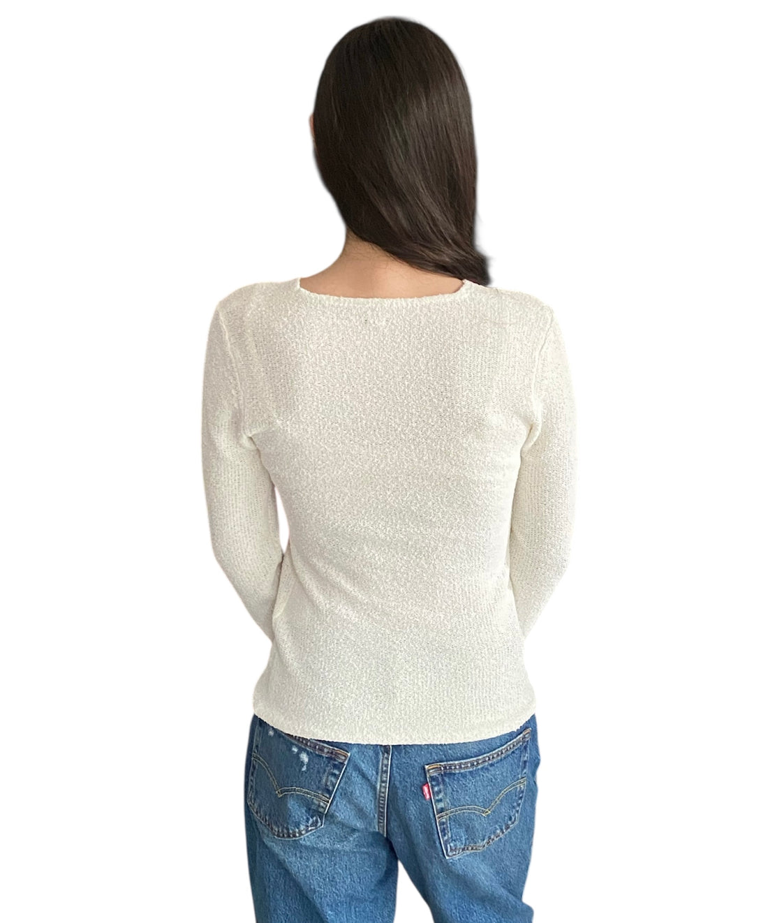 Toteme Ivory Paper Yarn Boucle Knit Sweater - S