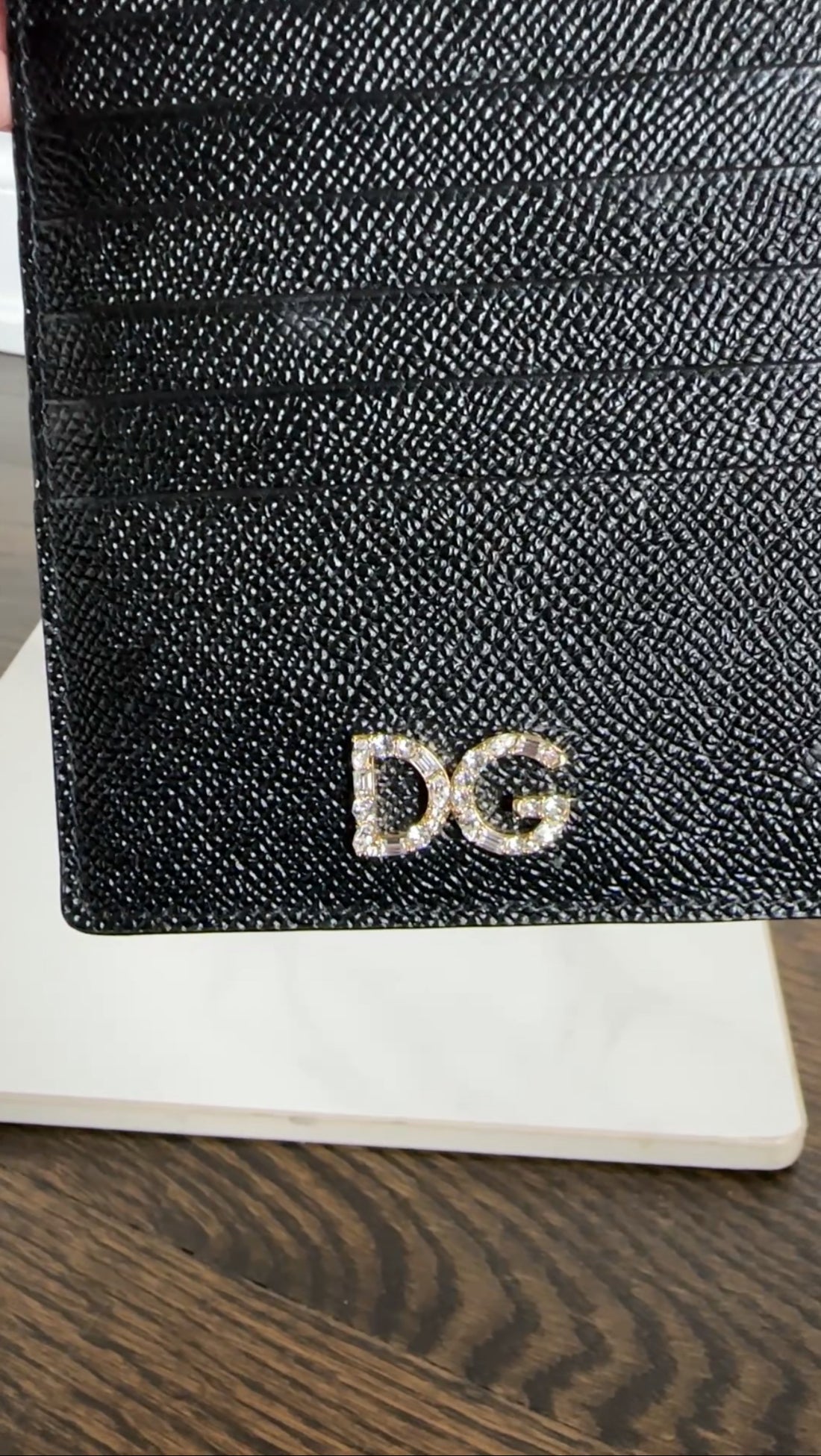 Dolce & Gabbana Black Leather Zip Card Holder Wallet