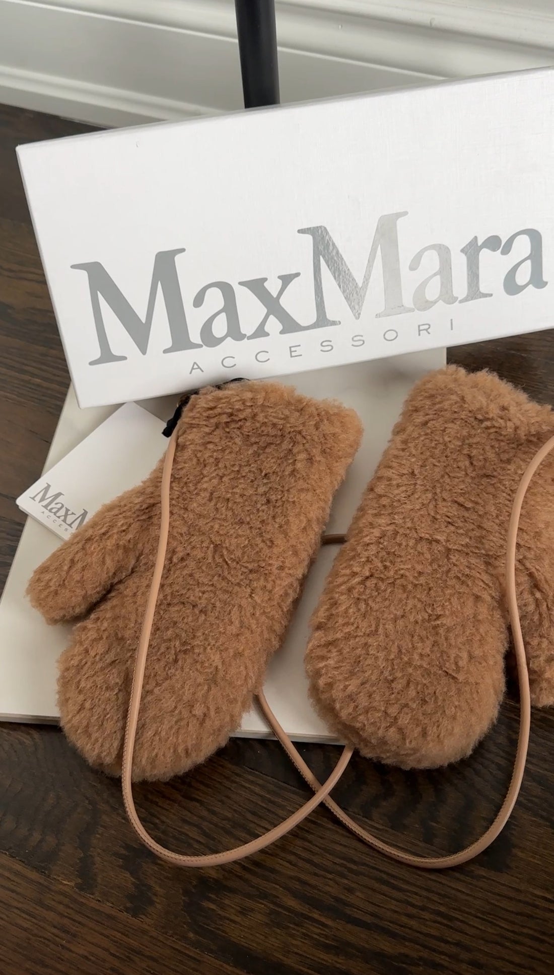 Max Mara Camel Teddy Fabric Mittens - SM
