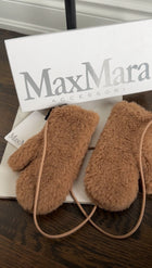 Max Mara Camel Teddy Fabric Mittens - SM