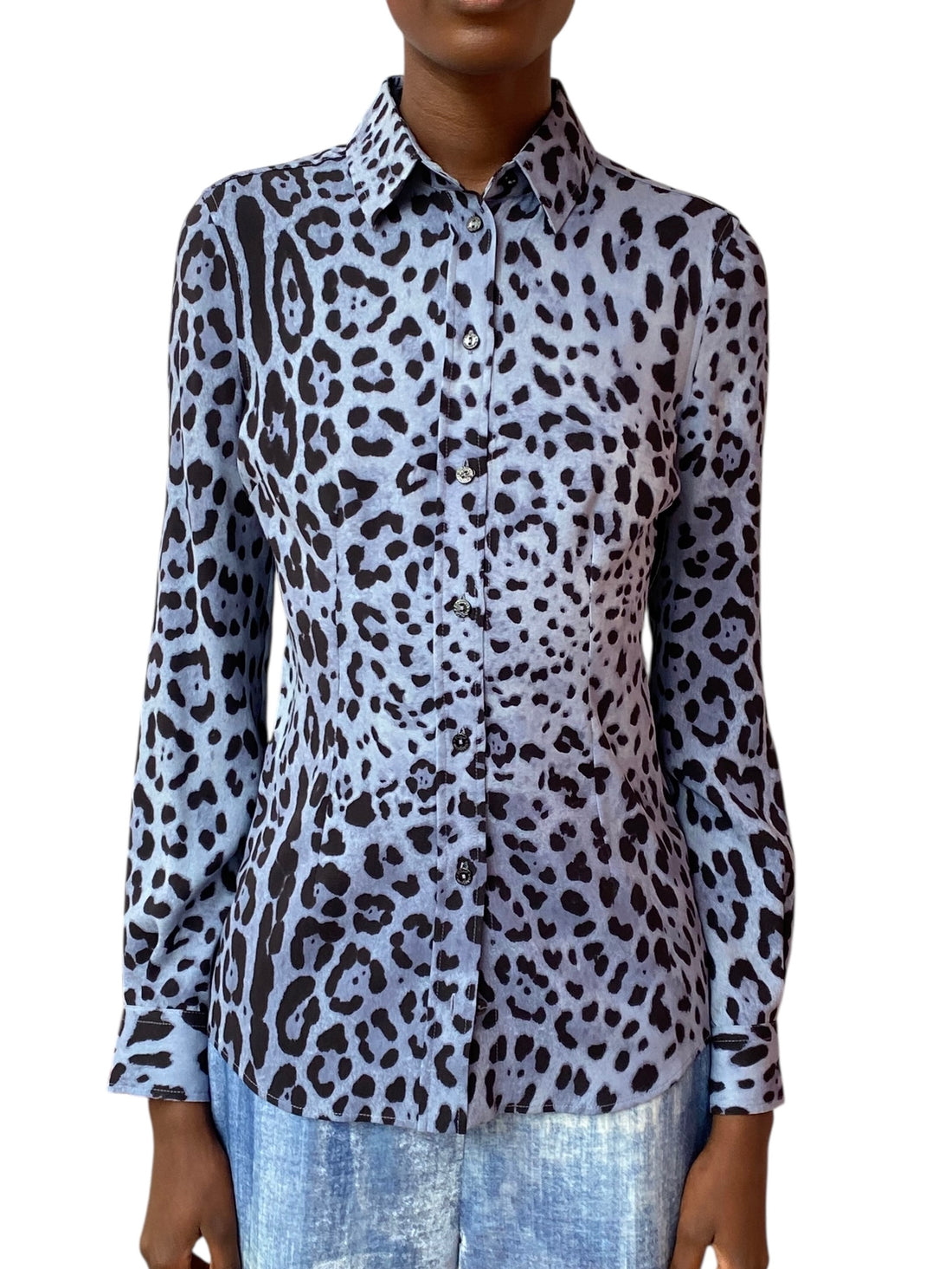 Dolce & Gabbana Leopard Print Silk Shirt - 40