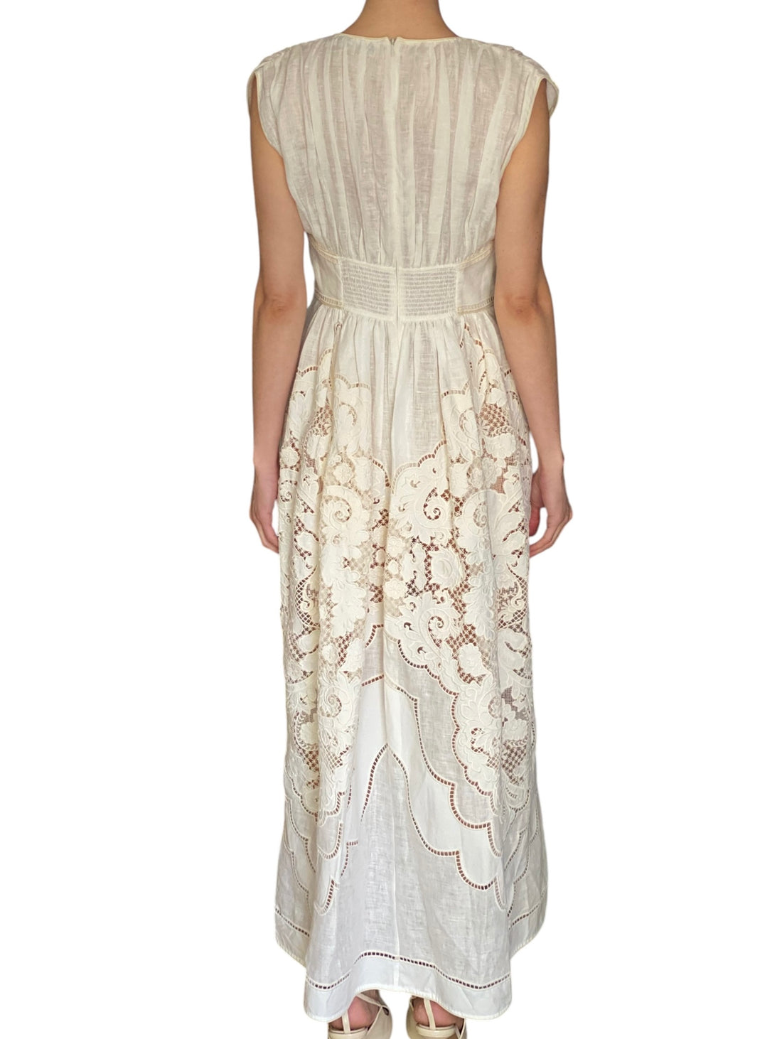 Zimmermann Beige “Daylight” Broderie Linen Gown - 1 / US 4-6
