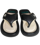 Chanel Black CC Logo Flip Flop Sandals - 37