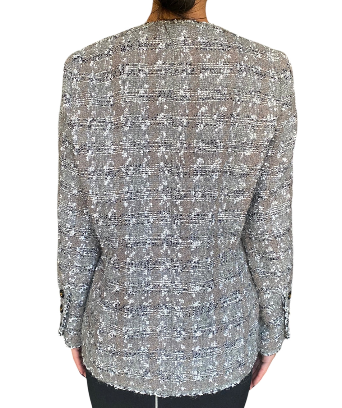 Chanel 1994 Grey Vintage Tweed Jacket - 42 / US 8