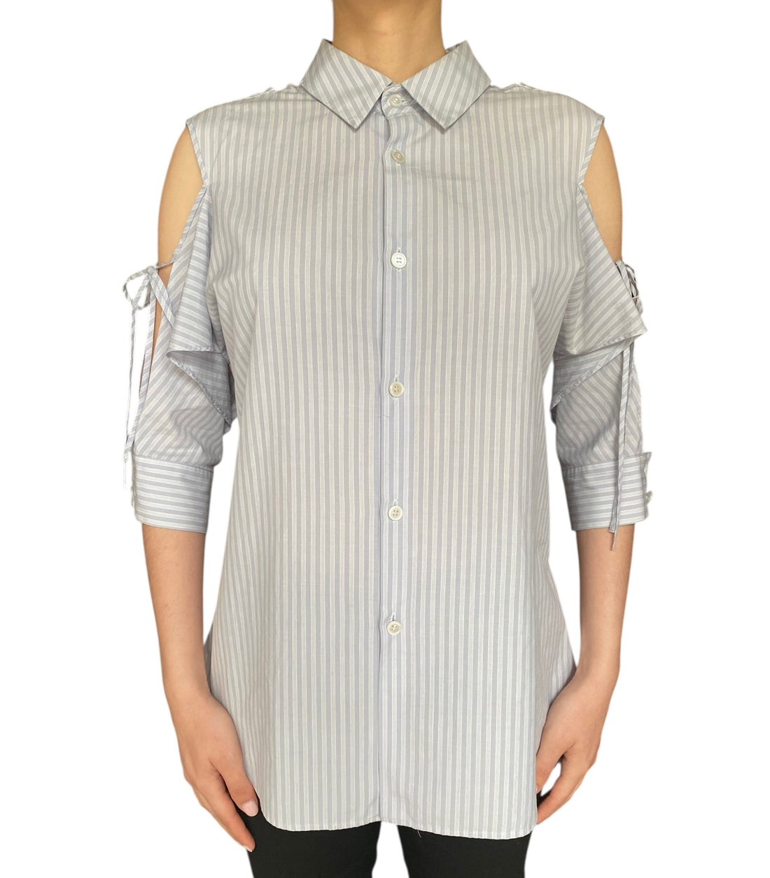 Yohji Yamamoto Striped Cutout Shirt - JP 1 / S-M / US 6