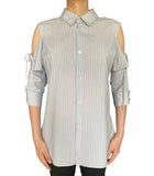 Yohji Yamamoto Striped Cutout Shirt - JP 1 / S-M / US 6