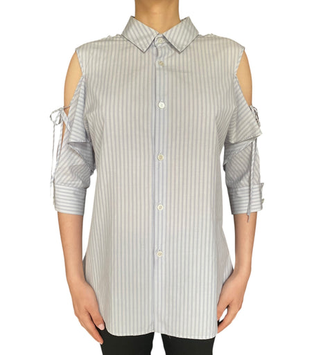 Yohji Yamamoto Striped Cutout Shirt - JP 1 / S-M / US 6