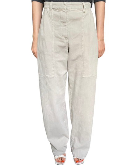 Brunello Cucinelli Taupe Mid Rise Straight Leg Denim - 42 / US 6