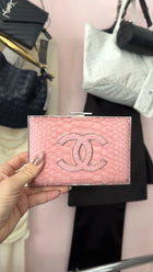 Chanel Pink Python CC Box Clutch Bag