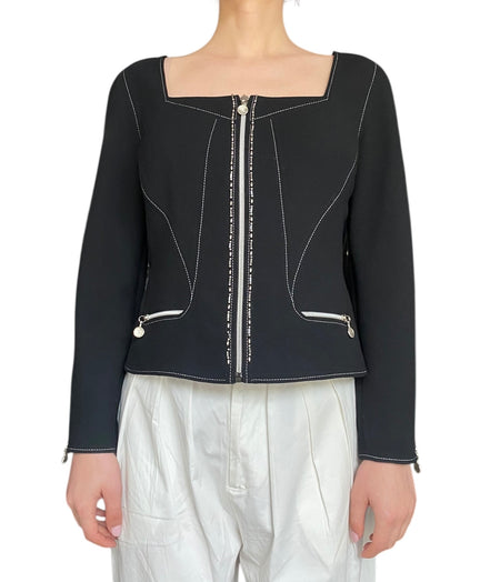 Gianni Versace Black Vintage Beaded Jacket - US 6