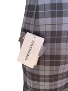 Balenciaga Grey Check Wool Blend Skirt - 38 / US 2