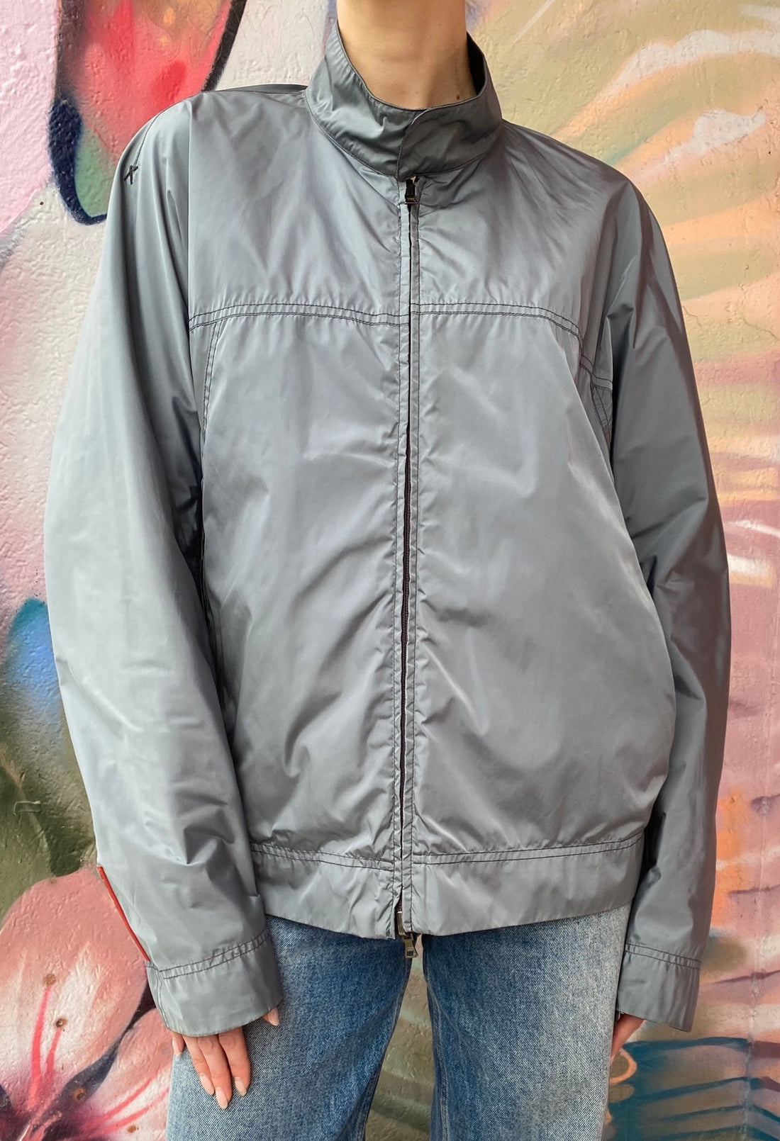 Prada Linea Rossa Grey Reflective Nylon Reversible Jacket (Menswear) - 52 / L