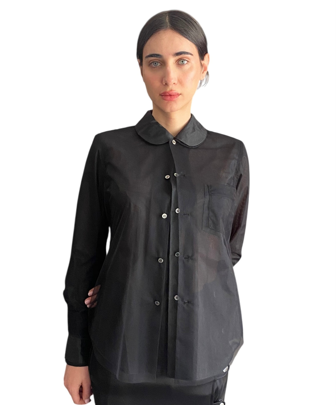 Comme Des Garçons Black Triple Layered Tulle Shirt - M