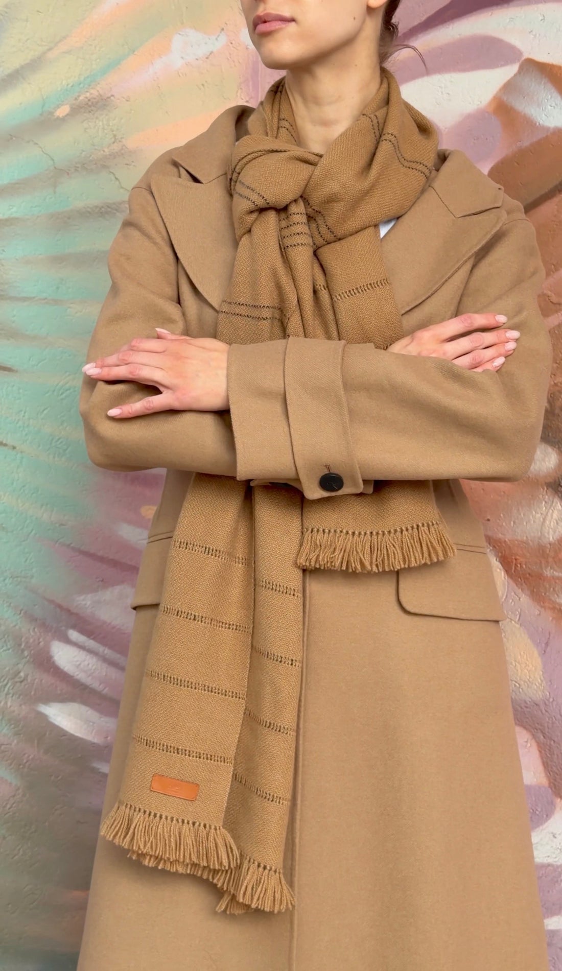 Hermes Camel Cashmere Jours Stole Scarf