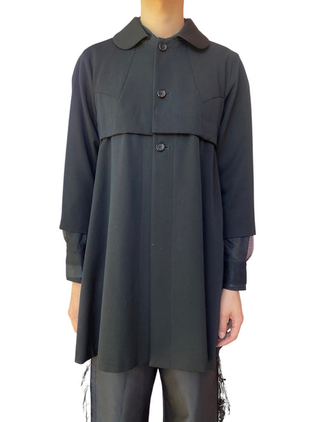 Comme Des Garçons Black Peter Pan Collar Empire Coat - M / US 6