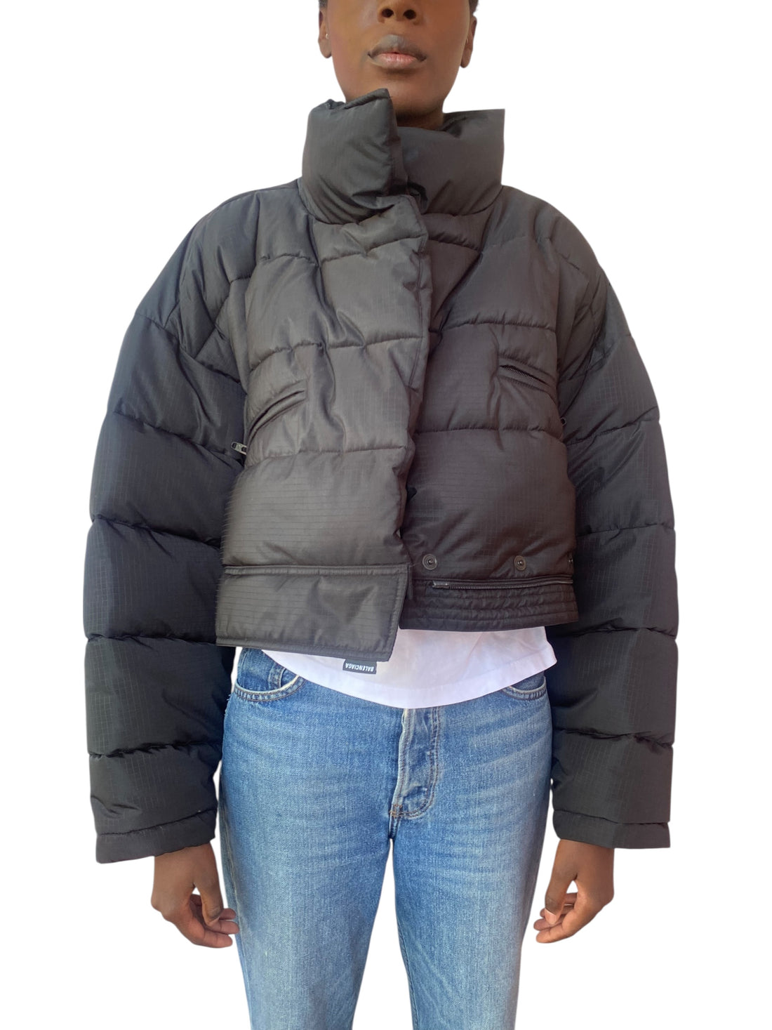 Balenciaga Black Upside Down Puffer Jacket - 34 / US 4