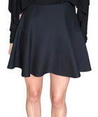 Valentino Black Wool & Silk Flared Mini Skirt - IT 38 / US 4