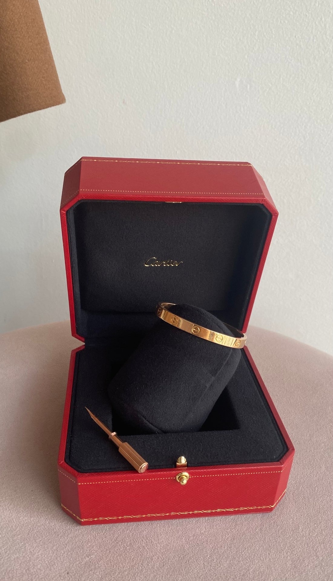 Cartier 18k Pink Rose Gold Classic Love Bangle Bracelet - 16