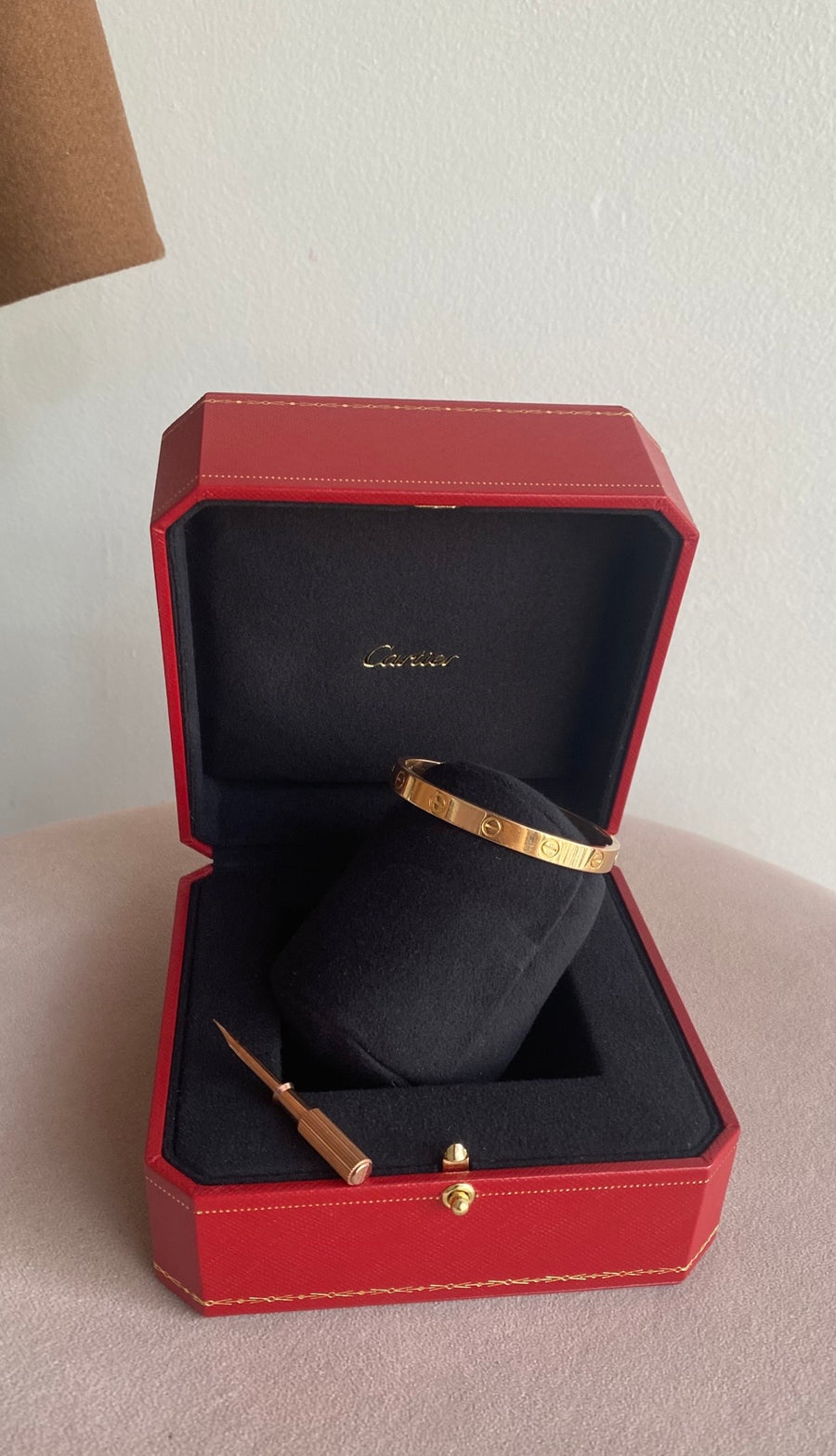 Cartier 18k Pink Rose Gold Classic Love Bangle Bracelet - 16