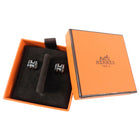 Hermes Mini Pop H Earrings Black and Silvertone