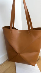 Loewe Tan Leather Puzzle Fold Tote Bag