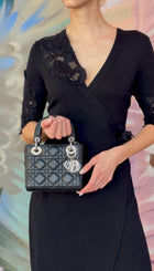 Dior Black Mini Lambskin Cannage Quilted Mini Lady Dior Bag