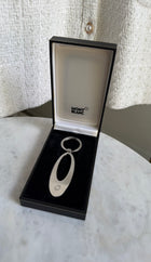 Mont Blanc Brushed Stainless Steel Oval Key Ring Chain