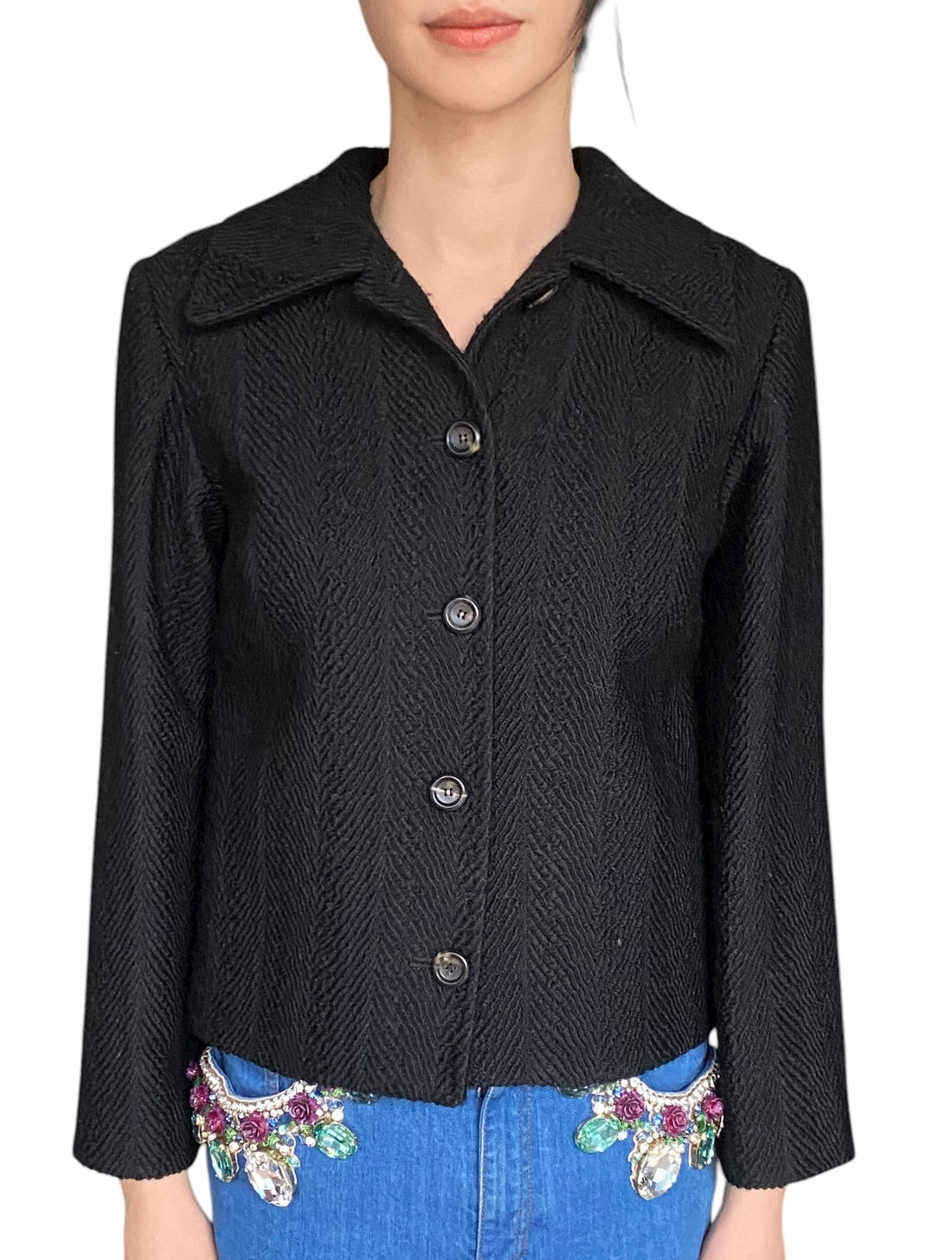 Dolce & Gabbana Wool Tweed Cropped Jacket - 42 / US 6