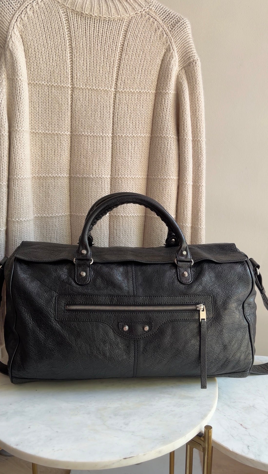 Balenciaga SS2014 Arena Lambskin Leather Large Squash Duffle Bag
