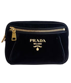 Prada Black Velluto Velvet Belt Bag