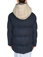 Brunello Cucinelli Dark Grey Wool Hooded Down Jacket - IT 40 / US 4-6