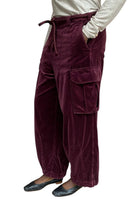 Giorgio Armani Burgundy Velvet Cargo Trousers - 42 / US 6