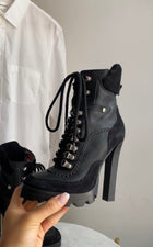 DSQUARED2 Black Canada Hiking Heeled Ankle Boots - 37