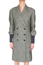 Chloe Green Wool Checked Double-Breasted Coat - F34 / US 2-4