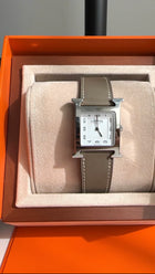 Hermes H Heure Small Model 25mm Palladium Plated Watch