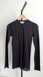 Khaite Byron Black Jersey Henley Top - M (6)