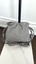 Loewe Pearl Grey Leather Mini Flamenco Clutch Bag