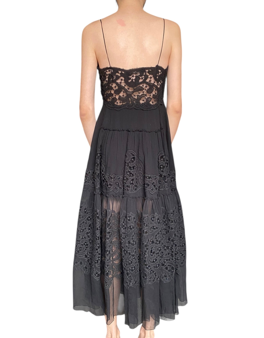 Ermanno Scervino Black Silk Lace Gown - 44 / US 6-8